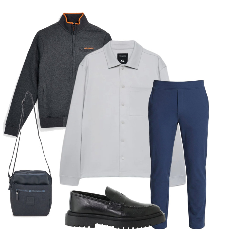 Outfit uomo - Total look #2484762. Stile Casual per Tutti i giorni. Abbinamento con scarpe stringate, camicie, portafogli, felpe, pantaloni.