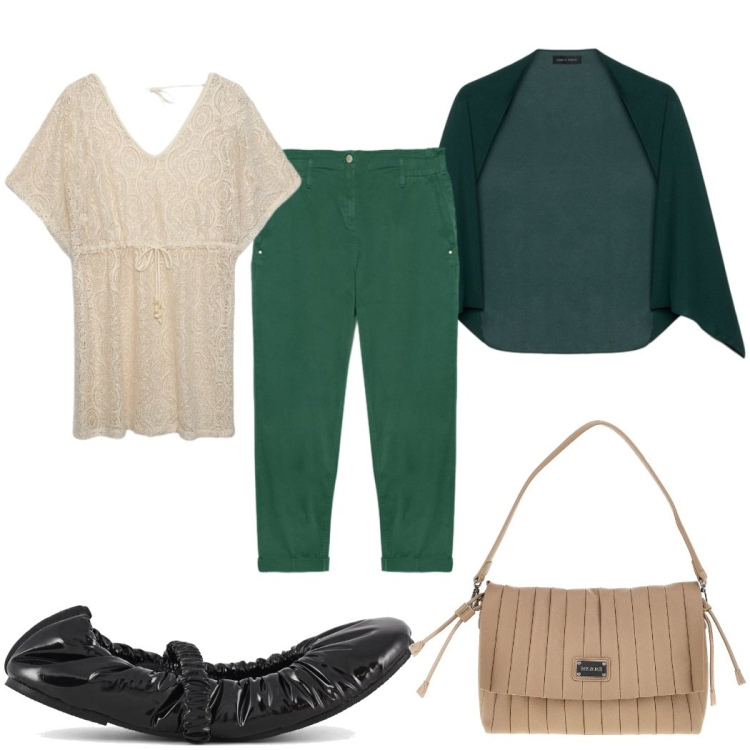 Outfit donna - Total look #2484836. Stile Trendy per Tutti i giorni. Abbinamento con blazer, pantaloni, caftani, ballerine, pochette.