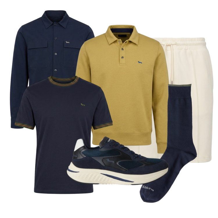 Outfit uomo - The New Everyday - Harmont & Blaine. Stile Trendy per Tutti i giorni. Abbinamento con calzini, shorts, felpe, t-shirt, sneakers, cappotti.