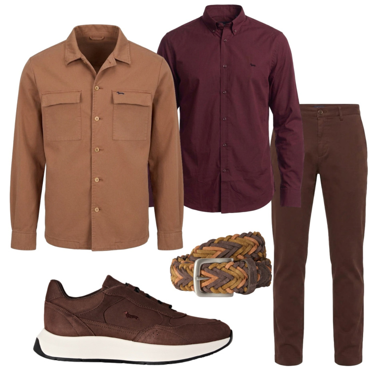 Outfit uomo - Harmont & Blaine. Stile Urban per Ufficio. Abbinamento con cappotti, camicie, sneakers, pantaloni, cinture.