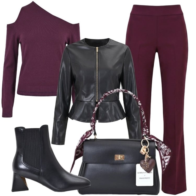 Outfit donna - Il nero in autunno. Stile Sporty chic per Tutti i giorni. Abbinamento con stivaletti, pantaloni, giacche, maglieria, borse a mano.