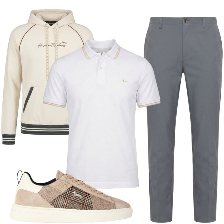 Outfit uomo - Casual con stile. Stile Casual per Tutti i giorni. Abbinamento con sneakers, felpe con cappuccio, pantaloni, polo.