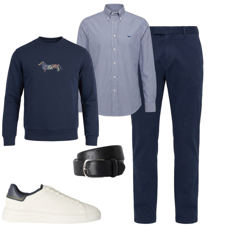 Outfit uomo - The New Everyday - Harmont & Blaine. Stile Urban per Tutti i giorni. Abbinamento con cinture, felpe, sneakers, camicie, pantaloni.