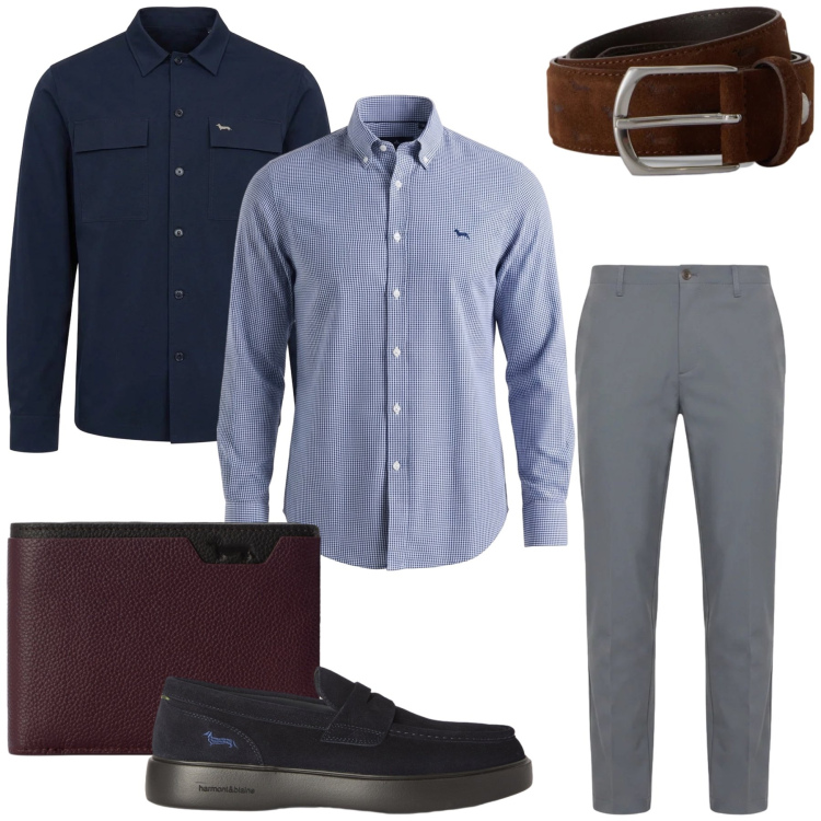 Outfit uomo - The New Everyday. Stile Business/Elegante per Ufficio. Abbinamento con scarpe stringate, cinture, pantaloni, camicie, portafogli, cappotti.