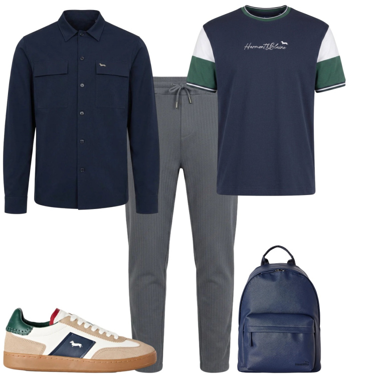 Outfit uomo - Casual ogni giorno. Stile Casual per Tutti i giorni. Abbinamento con borse sportive, t-shirt, pantaloni, sneakers, cappotti.
