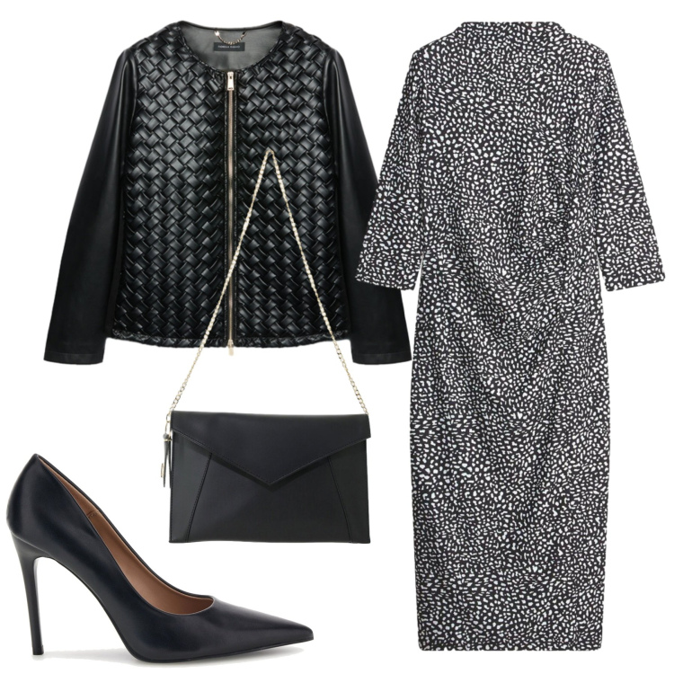 Outfit donna - Total look #2485190. Stile Chic per Cerimonia. Abbinamento con borse a tracolla, blazer, vestiti lunghi, décolleté.