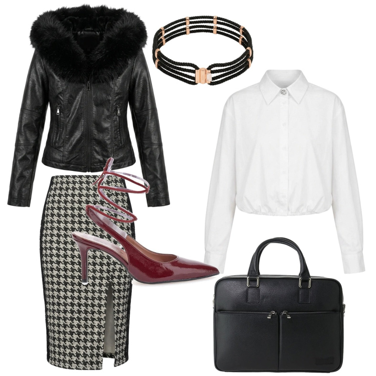 Outfit donna - Soft leather. Stile Casual per Ufficio. Abbinamento con borse messenger, giacche, camicie, gonne lunghe, cinture, décolleté.