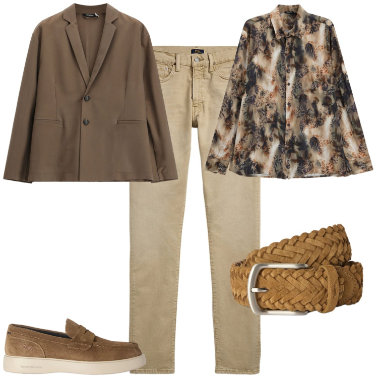 Outfit uomo - Trendy in ufficio tempo libero. Stile Trendy per Tutti i giorni. Abbinamento con cinture, scarpe stringate, camicie, giacche, jeans.