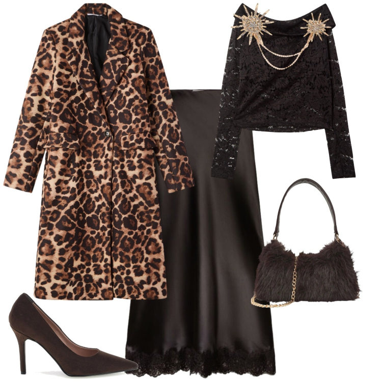 Outfit donna - Bon ton serata evento speciale. Stile Bon Ton per Serata fuori. Abbinamento con bluse, cappotti, gonne lunghe, borse a spalla, ciondoli, décolleté.