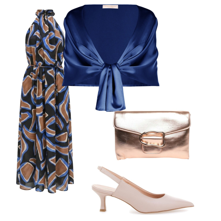 Outfit donna - Total look #2485401. Stile Glamour per Cerimonia. Abbinamento con stole, vestiti lunghi, clutch, décolleté.