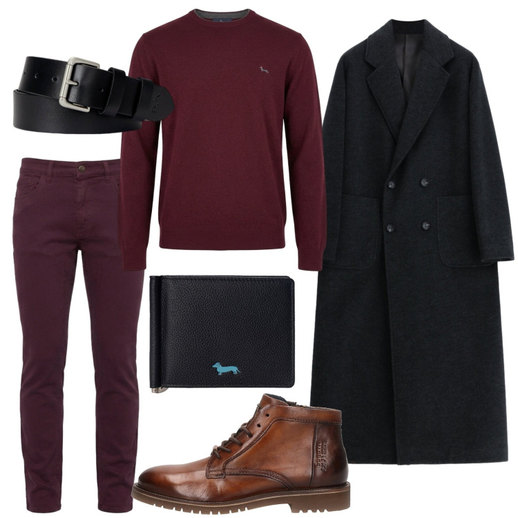 Outfit uomo - Cappotto extralarge. Stile Casual per Tutti i giorni. Abbinamento con pantaloni, maglieria, portafogli, cappotti, cinture, stivali e stivaletti.