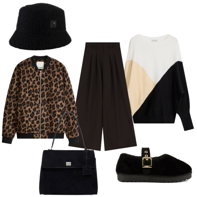 Outfit donna - Con il bomber ritorno agli anni 80. Stile Urban per Tutti i giorni. Abbinamento con bomber, maglieria, pantaloni, borse a mano, cappelli, ballerine.