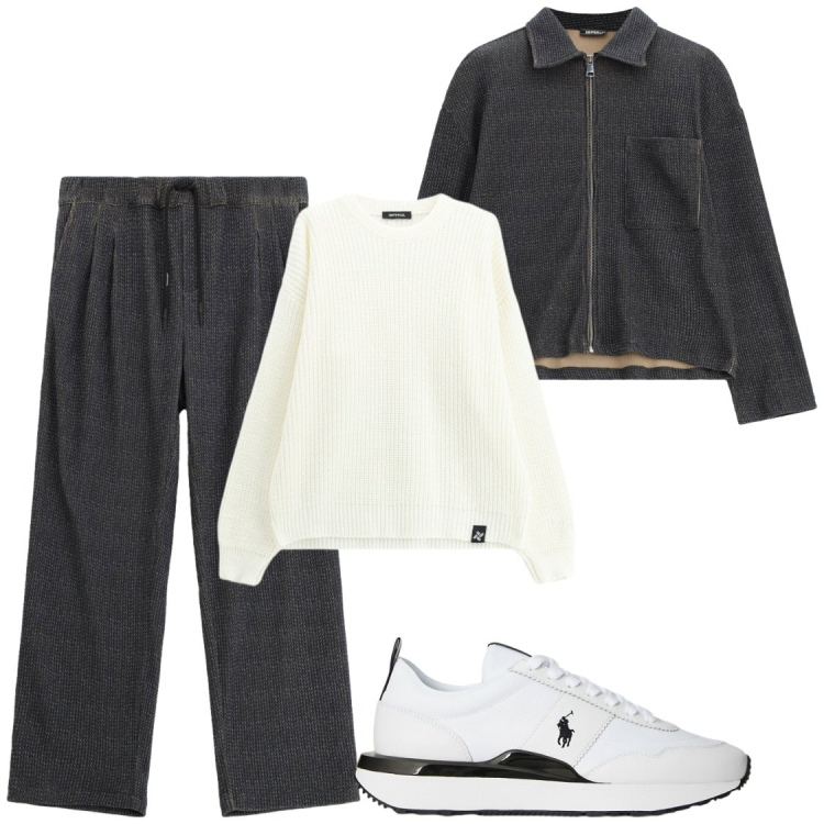 Outfit uomo - Il mio autunno. Stile Trendy per Serata speciale. Abbinamento con maglieria, cappotti, pantaloni, sneakers.