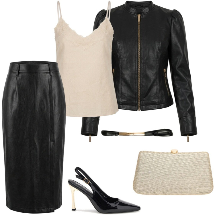 Outfit donna - Gonna longuete. Stile Glamour per Serata fuori. Abbinamento con top, gonne longuette, giacche, clutch, cinture, décolleté.