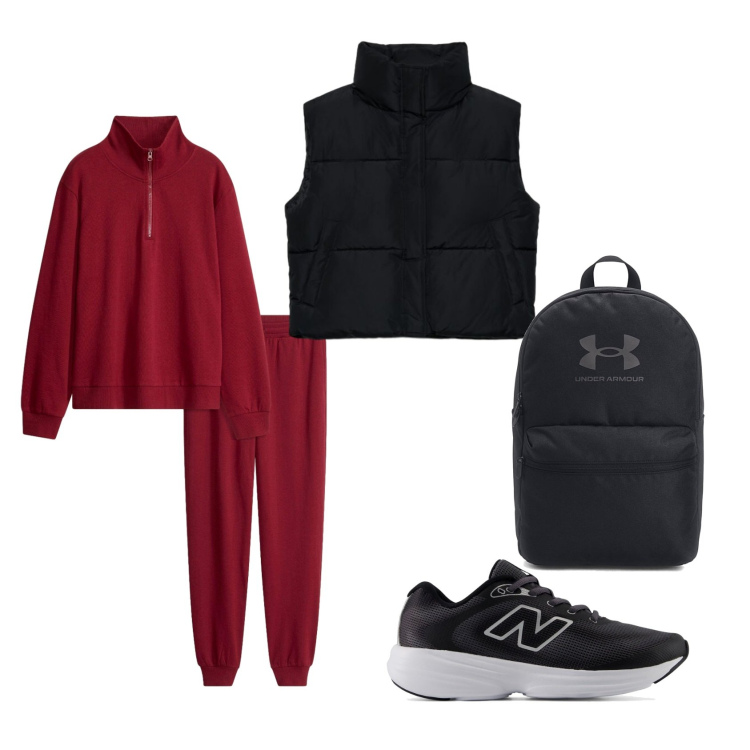 Outfit donna - Total look #2485810. Stile Sporty chic per Sport. Abbinamento con tute, piumini, zaini, sneakers.