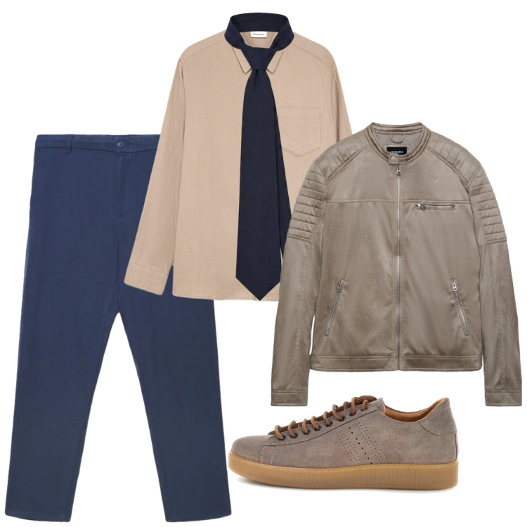 Outfit uomo - Smart casual in ufficio. Stile Casual per Ufficio. Abbinamento con camicie, giacche, pantaloni, cravatte, sneakers.