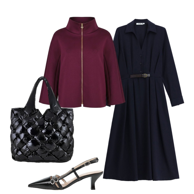 Outfit donna - In città. Stile Bon Ton per Tutti i giorni. Abbinamento con vestiti midi/longuette, cappotti, borse tote, décolleté.