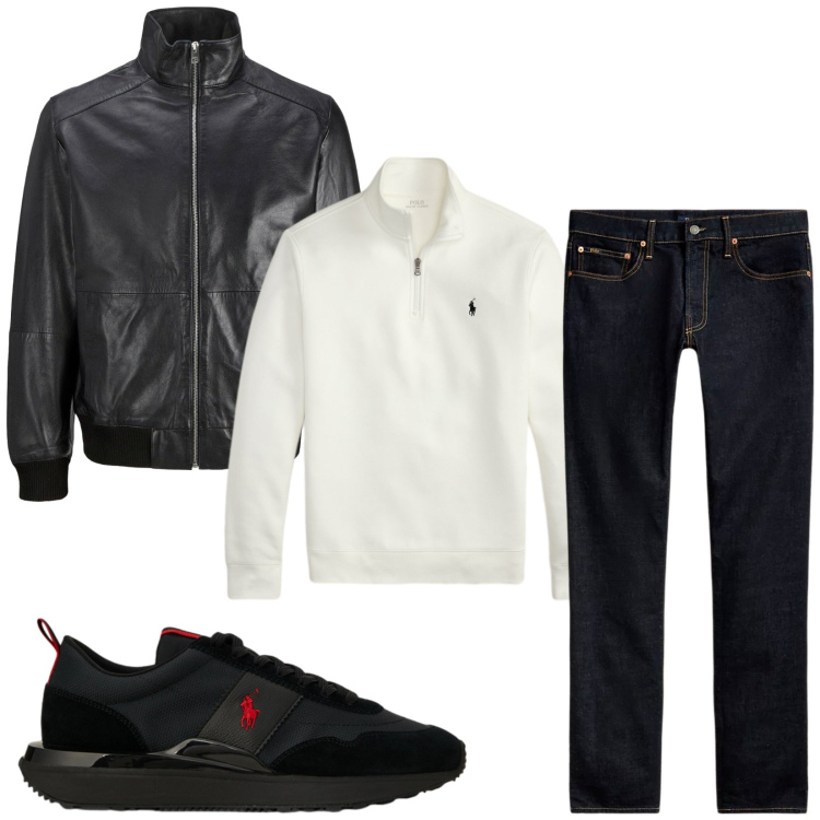 Outfit uomo - Total look #2486025. Stile Casual per Tutti i giorni. Abbinamento con jeans, sneakers, pullovers, giacche.