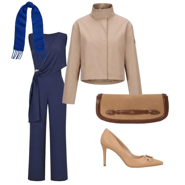 Outfit donna - Total look #2486078. Stile Bon Ton per Tutti i giorni. Abbinamento con décolleté, tute, clutch, sciarpe, blazer.