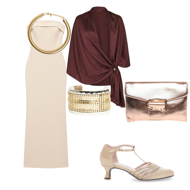 Outfit donna - Matrimonio tra le vigne. Stile Vintage retrò per Cerimonia. Abbinamento con stole, vestiti lunghi, collane, clutch, braccialetti, décolleté.