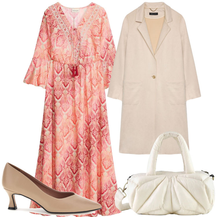 Outfit donna - Total look #2486162. Stile Casual chic per Tutti i giorni. Abbinamento con vestiti lunghi, cappotti, borse a mano, décolleté.