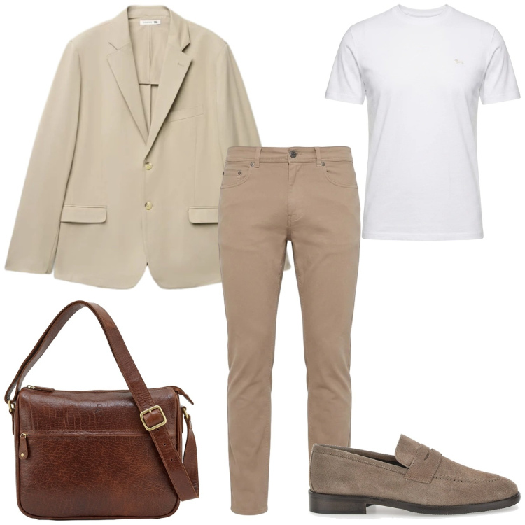 Outfit uomo - Total look #2486197. Stile Business/Elegante per Ufficio. Abbinamento con pantaloni, t-shirt, giacche, scarpe stringate, borse sportive.