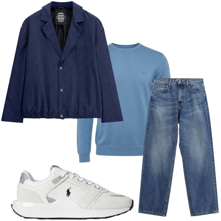 Outfit uomo - Oversize urban. Stile Urban per Tutti i giorni. Abbinamento con maglieria, jeans, giacche, sneakers.