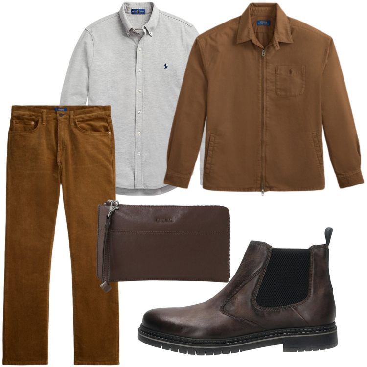 Outfit uomo - Luxury streetwear. Stile Trendy per Tutti i giorni. Abbinamento con portafogli, camicie, pantaloni, cappotti, stivali e stivaletti.
