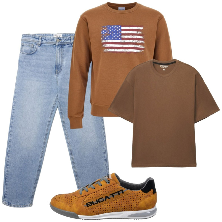 Outfit uomo - Sotto la felpa la t-shirt. Stile Casual per Tutti i giorni. Abbinamento con t-shirt, jeans, sneakers, felpe.