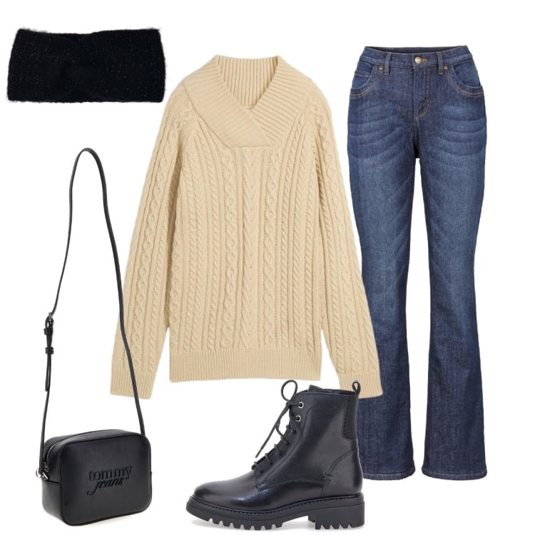 Outfit donna - I maglioni over di Rory Gilmore. Stile Casual chic per Tutti i giorni. Abbinamento con accessori per capelli, jeans bootcut, maglieria, anfibi, borse a tracolla.