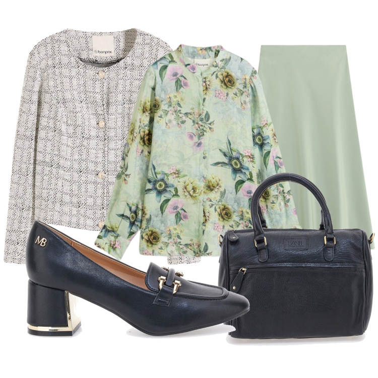 Outfit donna - Gilmore Style: autumn edition. Stile Bon Ton per Tutti i giorni. Abbinamento con gonne longuette, décolleté, bluse, cardigans, borse a tracolla.
