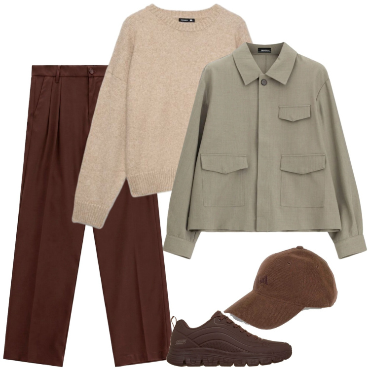 Outfit uomo - Field jacket. Stile Trendy per Tutti i giorni. Abbinamento con pantaloni, cappotti, maglieria, cappelli con visiera, sneakers.