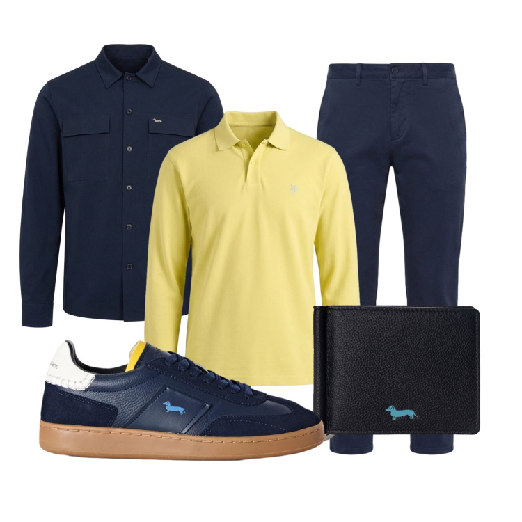 Outfit uomo - The New Everyday - Harmont & Blaine. Stile Casual per Tutti i giorni. Abbinamento con pantaloni, polo, sneakers, portafogli, cappotti.