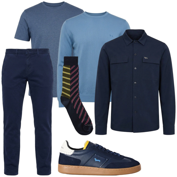 Outfit uomo - Stile quotidiano. Stile Casual per Tutti i giorni. Abbinamento con maglieria, t-shirt, pantaloni, calzini, sneakers, cappotti.