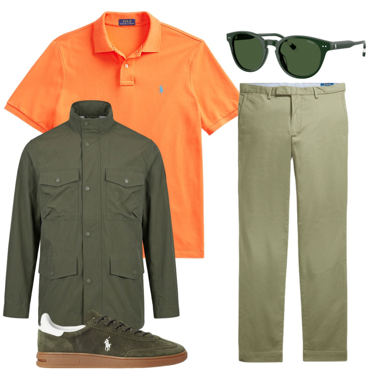Outfit uomo - Total look #2486612. Stile Casual per Tutti i giorni. Abbinamento con polo, sneakers, occhiali da sole, pantaloni, giacche.