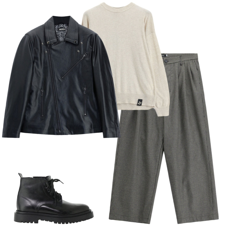 Outfit uomo - Imperial. Stile Urban per Tutti i giorni. Abbinamento con anfibi, pantaloni, maglieria, giacche.