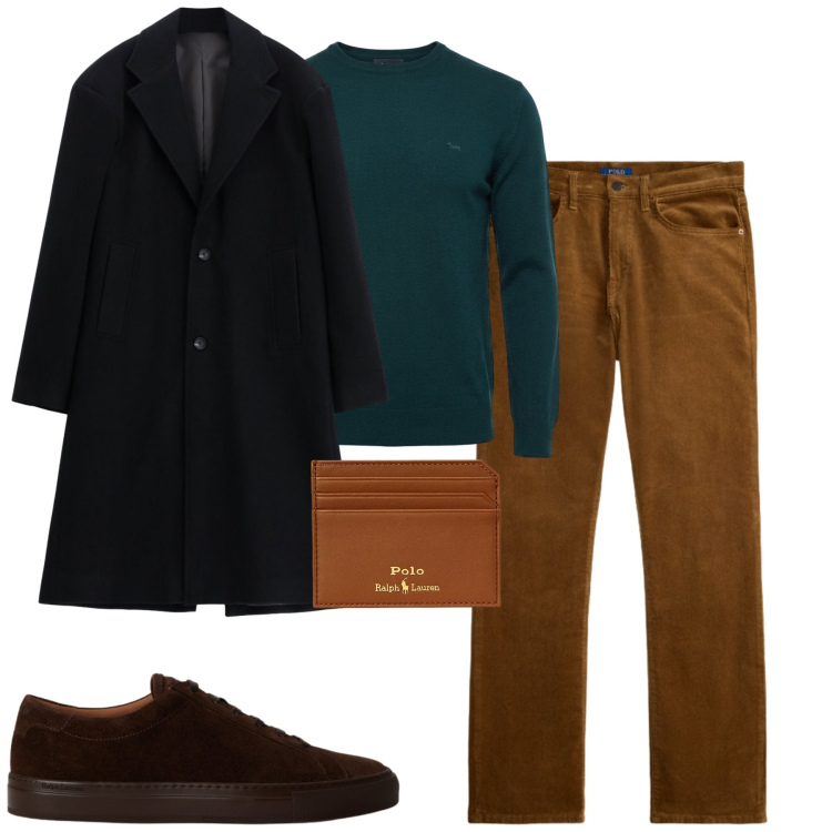 Outfit uomo - Urban vibes. Stile Urban per Tutti i giorni. Abbinamento con maglieria, cappotti, portafogli, pantaloni, sneakers.