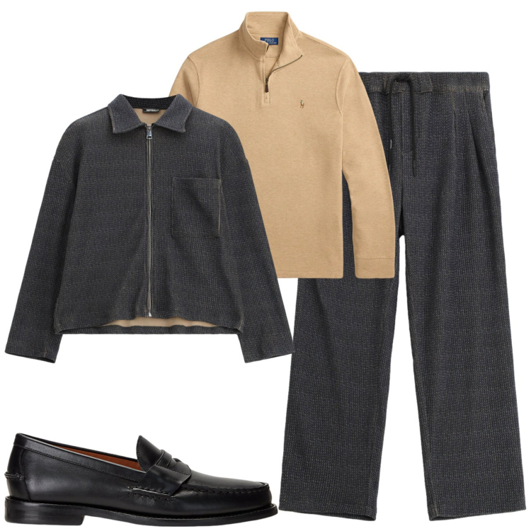 Outfit uomo - City. Stile Urban per Tutti i giorni. Abbinamento con cappotti, pantaloni, scarpe stringate, pullovers.