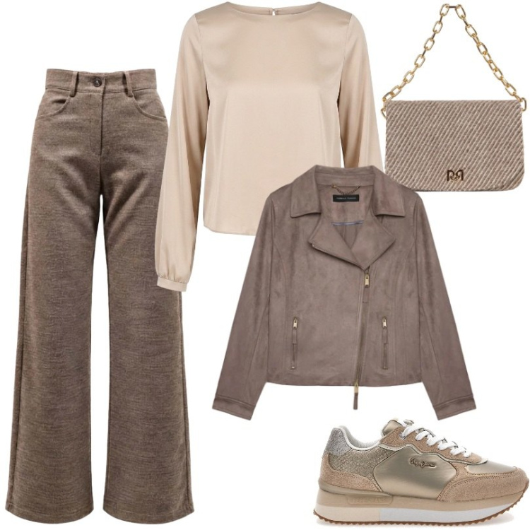 Outfit donna - Total look #2486676. Stile Casual per Tutti i giorni. Abbinamento con pantaloni, giacche, bluse, borse a spalla, sneakers.