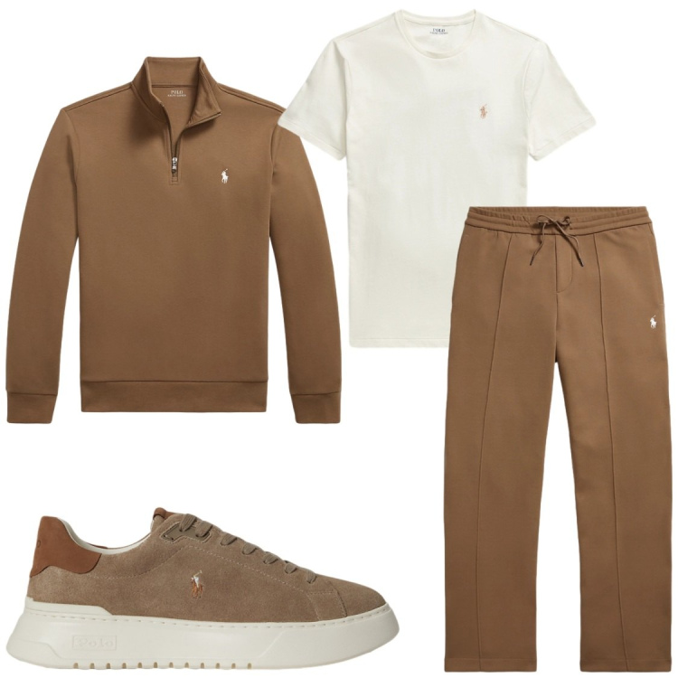 Outfit uomo - Free time passion. Stile Casual per Tutti i giorni. Abbinamento con pantaloni, sneakers, pullovers, t-shirt.