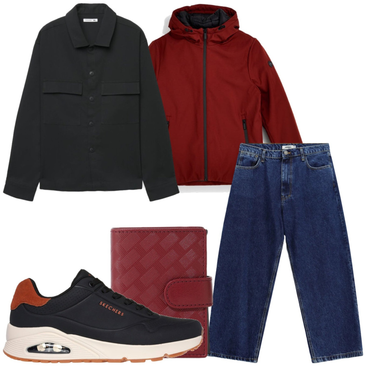 Outfit uomo - Total look #2486786. Stile Casual per Tutti i giorni. Abbinamento con jeans, portafogli, camicie, sneakers, giacche.