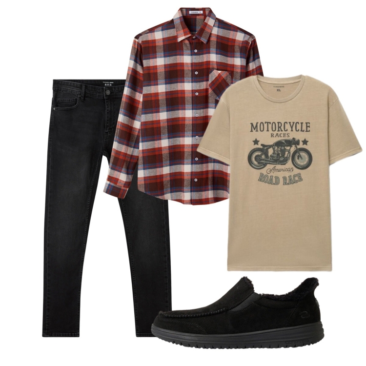 Outfit uomo - Weekend. Stile Casual per Tutti i giorni. Abbinamento con jeans skinny, t-shirt, camicie, sneakers.