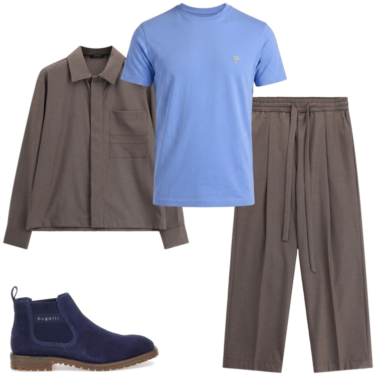 Outfit uomo - Total look #2486967. Stile Trendy per Tutti i giorni. Abbinamento con t-shirt, pantaloni, cappotti, stivali e stivaletti.