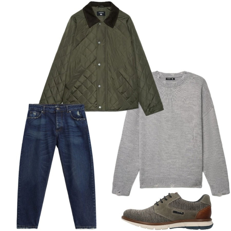 Outfit uomo - Total look #2486979. Stile Casual per Tutti i giorni. Abbinamento con jeans, giacche, maglieria, sneakers.