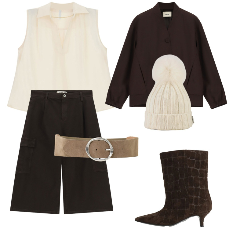 Outfit donna - Total look #2487019. Stile Glamour per Serata fuori. Abbinamento con camicie a manica corta, stivali, bermuda, cappotti, cinture, berretti.