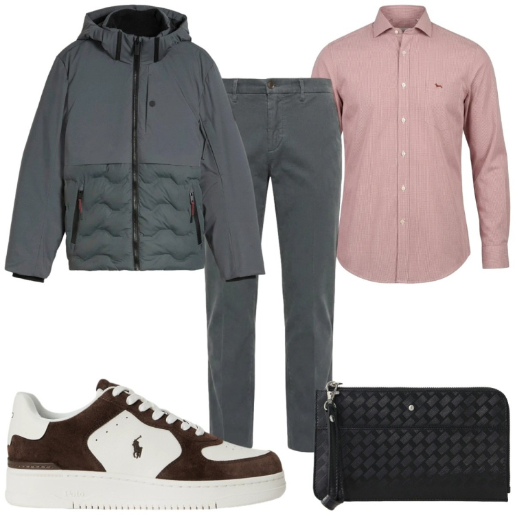 Outfit uomo - Total look #2487150. Stile Casual per Tutti i giorni. Abbinamento con pantaloni, camicie, portafogli, sneakers, giacche.