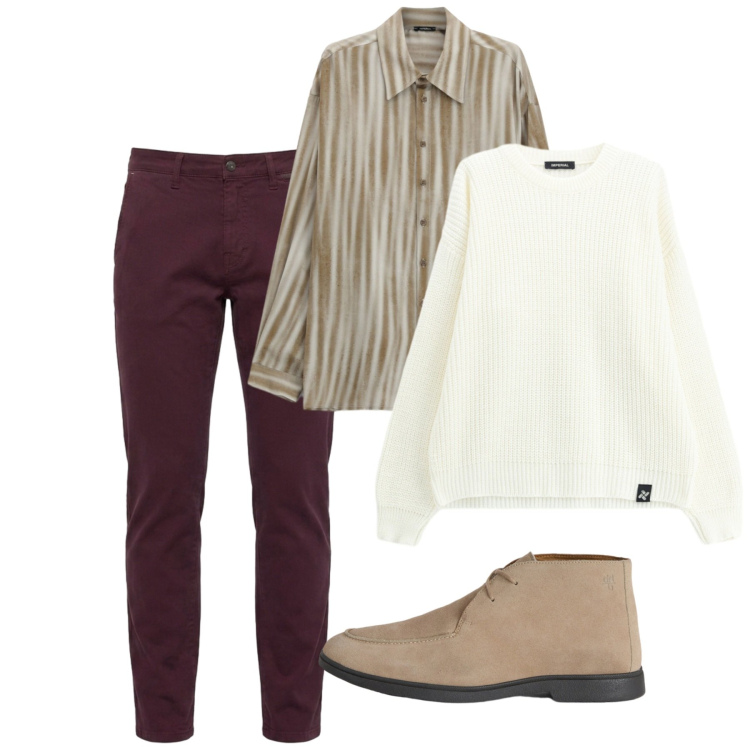 Outfit uomo - Aperitivo informale. Stile Casual per Tutti i giorni. Abbinamento con stivali e stivaletti, pantaloni, camicie, maglieria.