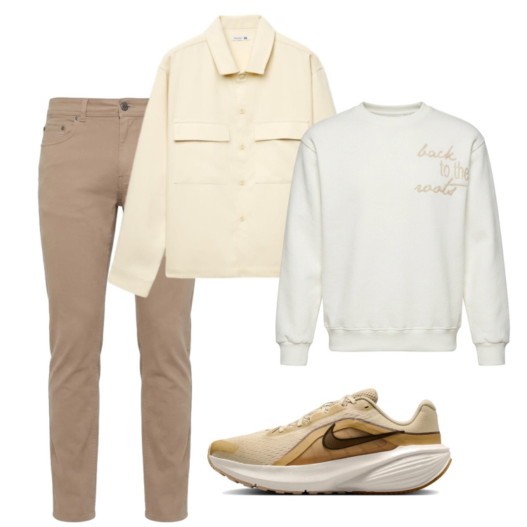 Outfit uomo - Aperitivo informale. Stile Casual per Tutti i giorni. Abbinamento con pantaloni, felpe, camicie, sneakers.