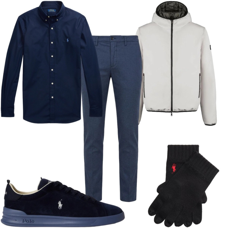 Outfit uomo - Total look #2487172. Stile Casual per Tutti i giorni. Abbinamento con pantaloni, sneakers, guanti, camicie, giacche.