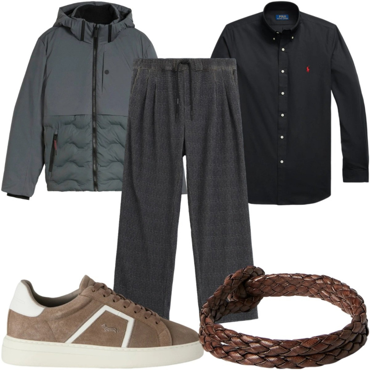 Outfit uomo - Total look #2487175. Stile Casual per Tutti i giorni. Abbinamento con sneakers, pantaloni, braccialetti, camicie, giacche.